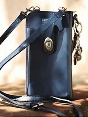 Patricia Nash Amalia Leather Phone Crossbody with Charm and Wristlet